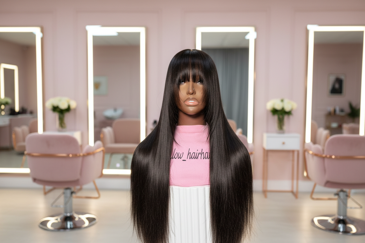 Black Wig - Feminine Salon Background