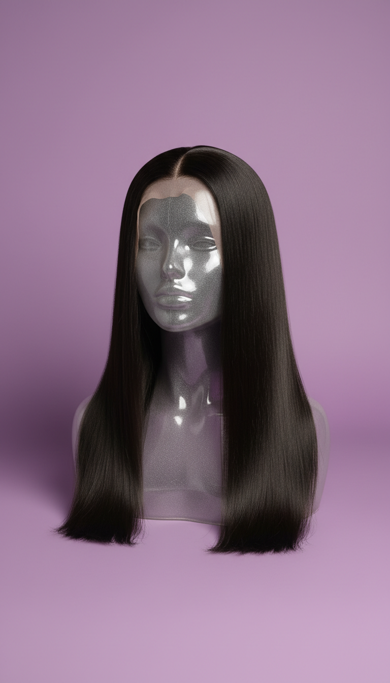 Sleek Straight Long Human Hair Wig